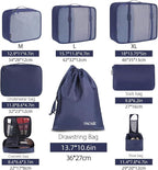 BAGAIL 8 Set Packing Cubes Luggage Packing Organizers for Travel Accessories-Indigo