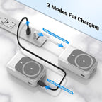 Magnetic Wireless Power Bank 26800mAh, PD 22.5W Type-C Fast Charging Portable Charger 5 Outputs, Battery Pack for Magsafe Built in 2 Cables with Stand LED Display for iPhone 17/16/15/14/13/12-White