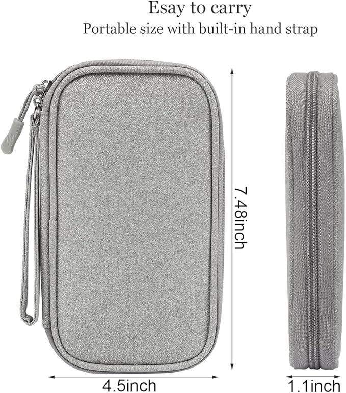 CAAORDKSO Cord Organizer Travel Cable Organizer Bag Tech Electronic Organizer Travel Case, Waterproof Electronic Accessories Pouch Bag for Cable, Cord, Charger, Phone, Power Bank, Earphone(Light Grey)