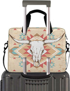 Laptop Bag 15.6 inch, Waterproof Laptop Case with Strap, Protective Laptop Carrying Case for Women&Men, Western Cow Skull