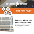 Disc-O-Bed Compact and Packable Travel Pillow with Washable Cover, Ultralight for Backpacking, Hiking, and Camping, Ocean Plaid
