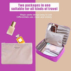 Queboom Travel Makeup Bag Cosmetic Bag Makeup Bag Toiletry bag for women and men (Deep purple)