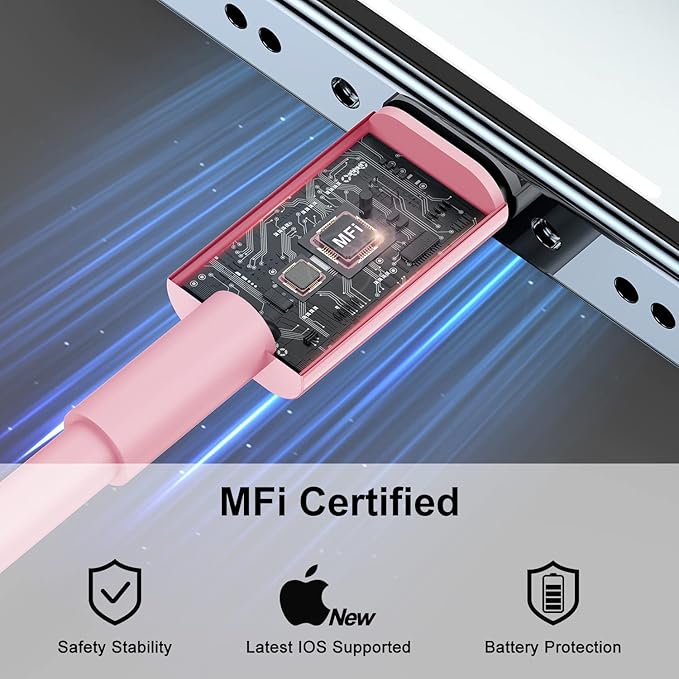 2Pack for Apple iPhone14 pro max Fast Charger Cable Pink 6ft [Apple MFi Certified], USB Type C to Lightning Cable 6 Foot Apple iPhone Charging Cord for Apple iPhone 14 /iPhone13/iPhone12 Pro