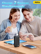 PIFFA Portable Charger Power Bank - 50000mAh Battery Pack, 22.5W Fast Charging Powerbank,Travel Essential for Portable Phone Charger, USB-C Phone Charger for iPhone 17/16/15/14/13 Samsung Google-Dark