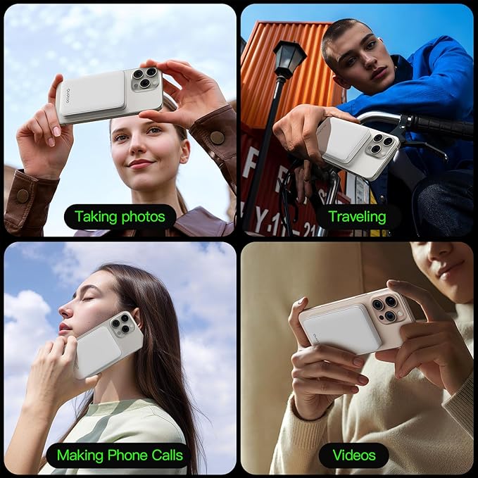 Ouotoo New for Magsafe Portable Charger,5000mAh Power Bank with Type-C 20W PD Fast Charging Travel, Lightweight and Slim, LED Display for Magsafe Battery Pack for iPhone 17/16/15/14/13/12 All Series
