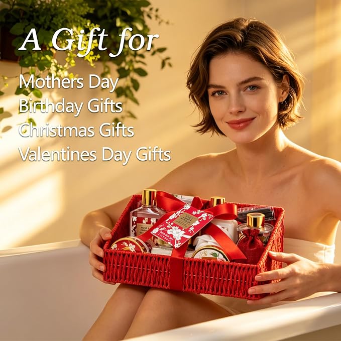 Gifts for Women, Mothers Day Gifts for Mom - Luxurious Bath and Body Spa Gift Basket for Women, Skin Care Set for Women | Relaxing Care Kit Christmas, Anniversary, Birthday, Valentines Day Gift Set