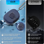 for Bose Ultra Open Earbuds Case with Secure Lock & Phone Stand, Soft TPU Shockproof Protective Clear Case for Bose Open Ear Earbuds Accessories with Cleaning Pen & Keychain (Dark Blue)