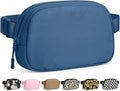 Pritent Fanny Packs for Women Cross Body Bag Waterproof Belt Bag with Adjustable Strap and Zipper Back Pocket Small Crossbody Bags Fashion Waist Packs for Workout Travelling(Navy Blue)