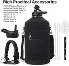 DYSANKY 1 Gallon Water Bottle Insulated | Thickened Stainless Steel Vacuum Metal Water Jug | Portable Sports Large for Gym and Hiking with Straw, Carrier Bag, Handle Strap | BPA-Free 128 oz