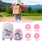 Goplus 2PC Kids Luggage, 12" & 16" Kids Carry On Luggage Set with 4 Spinner Wheels, Lightweight Rolling Spinner Suitcase for Children Toddlers Boys and Girls Travel