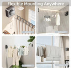 15.7Ft Retractable Clothesline Indoor & Outdoor, Heavy Duty Anti-Sag Wall Mounted Stainless Steel Laundry Drying Line for Balcony, Laundry Room, Bathroom, Motorhome, Dormitory, Travel