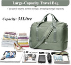 Travel Duffel Bag for Women, Carry-on Overnight Weekender Bags with Wet Pocket, For Spirit Airlines 18x14x8 Personal Item Bag,Small,Olive Green