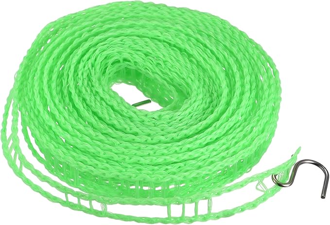 uxcell Portable Clothesline, 16.4ft Nylon Windproof Non-Slip Washing Line Rope for Courtyard Outdoor Travel Camping Laundry Drying, Green