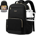 LOVEVOOK Lunch Backpack with Lunch Compartment,15.6 Inch Laptop Work Travel Insulated Cooler Backpack Purse,Waterproof College Teacher Nurse Lunch Bag Box with Tumbler Holder,Gifts for Men Women,Black