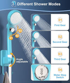 WADEO Portable Shower for Camping, Outdoor Electric Shower Rechargeable Pump with Intelligent Digital Display, Camping Shower Head Nozzle for Camping, Hiking, Traveling, Washing