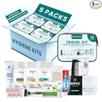 20 Piece Hygiene Kit Bulk, Travel Size Toiletries Set, Care Package Supplies, Mini Deodorant Shampoo Body Wash Toothbrush Toothpaste Razor Kit, TSA Approved, Clear Bag