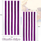 Exclusivo Mezcla 4 Pack Cotton Oversized 35x70 Inches Soft Cabana Stripe Thick Beach Towel, Super Absorbent Travel Bath Pool Towel (Purple)
