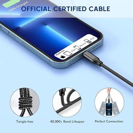 iPhone Charger 2Pack [Apple MFi Certified] 6FT Fast Charging USB to Lightning Cable with USB Charger for iPhone,Apple USB Wall Charger Travel Plug Block for iPhone 14/13/12/11/XS/XR/X/8/7/SE 2022/iPad