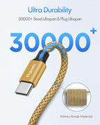 etguuds Gold USB C to USB C Cable 3ft, 2-Pack 60W USBC to USBC Cord, Type C to C Charger Cable Fast Charging for iPhone 17 16 15 Pro Max Plus Air, Samsung Galaxy S25 S24 S23, for MacBook/iPad, Pixel