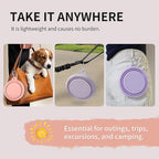 Collapsible Dog Bowls 2-Pack, Portable Travel Dog Bowl with Carabiner, Food-Grade Silicone Pet Bowl for Hiking, Walking (22 OZ Macaron Pink and Violet)