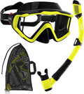 Aegend Snorkeling Gear for Adults Youth Kids, Snorkel Mask with Top Dry Valve - Panoramic View Anti-Leak and Anti-Fog with Mesh Bag for Snorkeling, Scuba Diving, Freediving & Swimming
