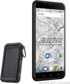 BoxWave Power Bank Compatible with Energizer Energy E500S - Solar Rejuva PowerPack (10000mAh), Solar Powered Backup Power Bank 10000mAh - Jet Black