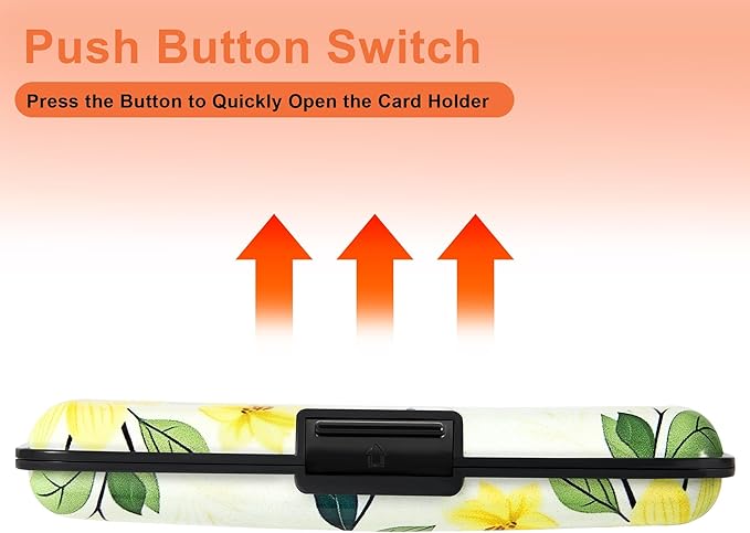 Mayski Credit Card Holder, RFID Blocking, Aluminum Alloy Hard Case, Small Mini Business Metal Wallet for Women Men, Dahlia