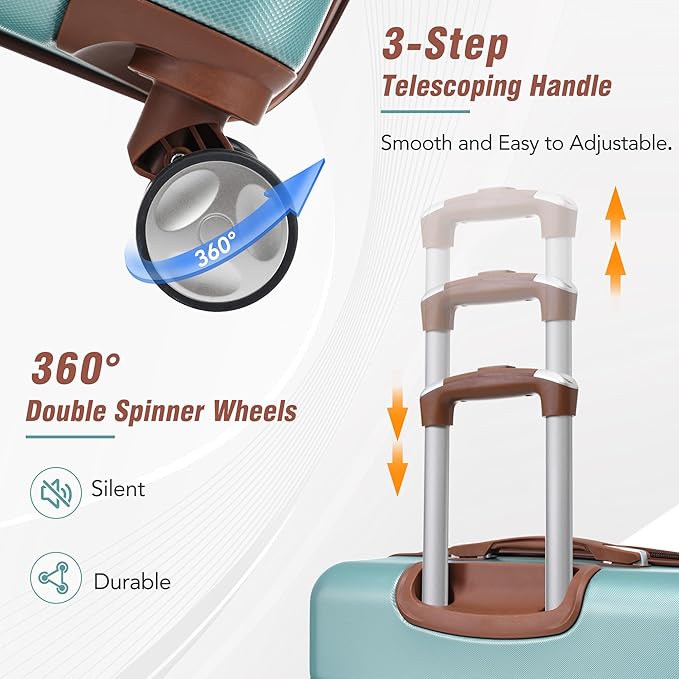 Luggage Sets 4Pc Hardshell Suitcase Sets for Travel with TSA Lock