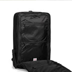 Topo Designs Global Travel Bag – 30L or 40L - Carry-On Compliant Most Airlines, Durable Travel Duffel Bag, Clam Shell Main Pocket, Laptop Sleeve, Backpack, Luggage (40L / Black/Black)