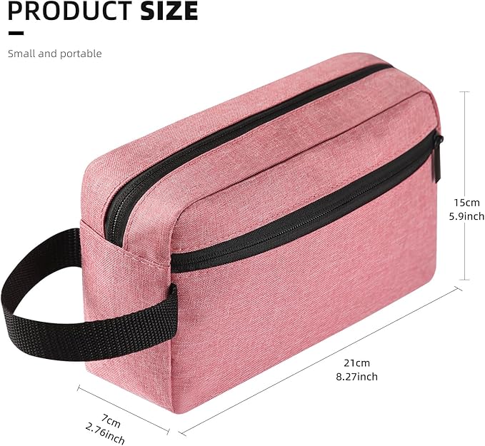 Icramsy Travel Toiletry bag Toiletry bag for women men Hanging Cosmetic bag Travel accessories for Women Men (Dusky pink)