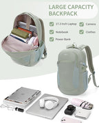 ECOHUB 17" Laptop Backpacks with Laptop Compartment Work Backpack Women Lightweight & Water Resistant Travel Backpack,Green
