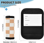 2 PC Luggage Handle Wrap Luggage Handle Covers Tags for Suitcase Bags Travel Luggage Handle Identifier Gripper Checkered Orange and White