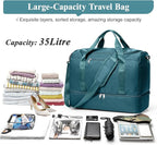 Travel Duffel Bag for Women, Carry-on Overnight Weekender Bags with Wet Pocket, For Spirit Airlines 18x14x8 Personal Item Bag,Small,Peacock Blue