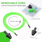 Tondiamo 200 Pairs Ear Plugs Reusable Silicone Earplugs with Cord Sleeping Individually Wrapped Hearing Protection Noise Cancelling Earplugs for Work Construction Shooting Sports(Green, Black)