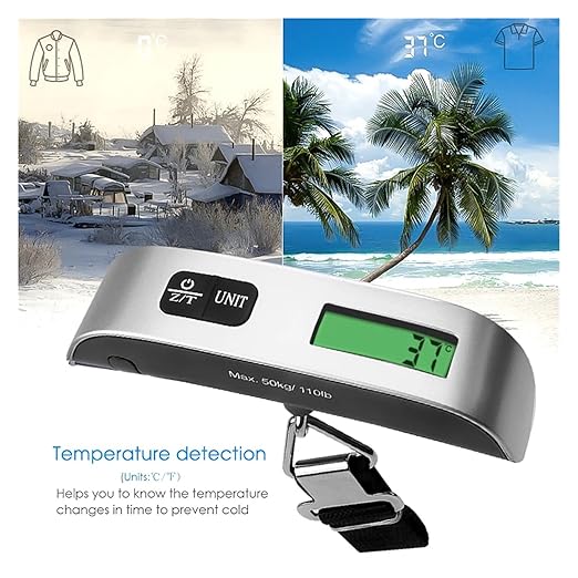 Luggage Weight Scale, 50kgx10g Digital Scale Portable LCD Display Mini Hanging Electronic Luggage Suitcase Travel Bag Weight Balance,for Travel