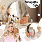 Huhumy 2 Pc Christmas Gift Makeup Bag Set Cute Quilted Cosmetic Pouch for Women Travel Toiletry Bag Preppy Small Makeup Purse Pouch Skincare Brushes Storage Organizer Pencil Case Set(Brown)