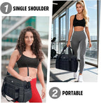 WOLT Small Gym Bag for Women, 14 inch Lightweight Gym Duffle Bag with Wet Compartment Quilted Tote for Sports Workout, Black