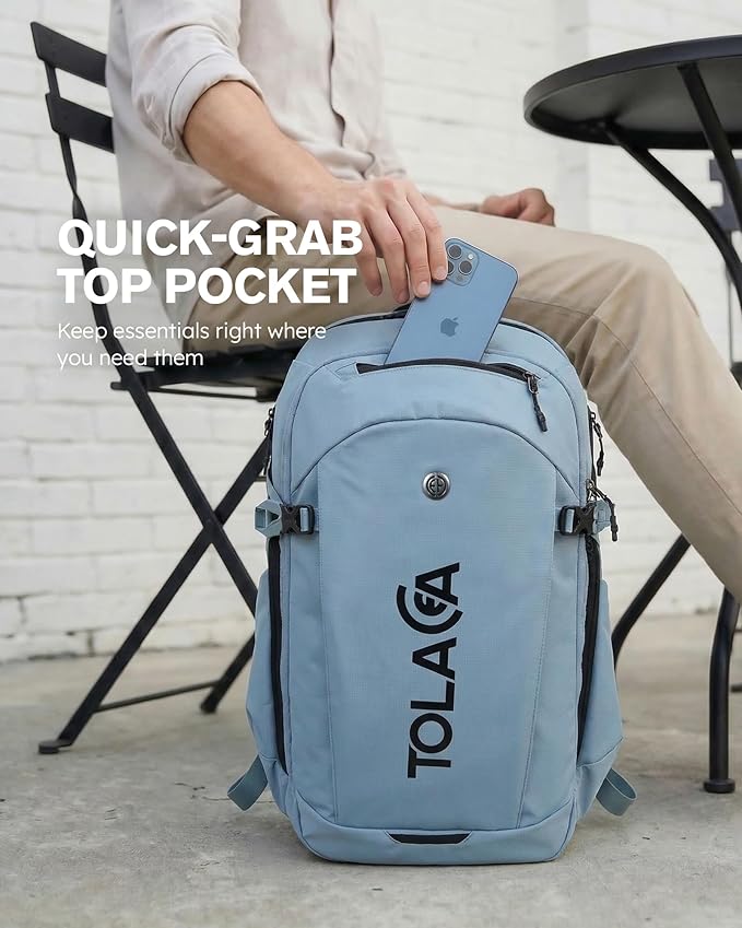 Tolaccea Travel Laptop Backpack 32L, TSA Friendly Flight Approved Computer Work Business Bag, Water-resistant Carry on Luggage, Durable Casual Daypack College Rucksack for Men Women