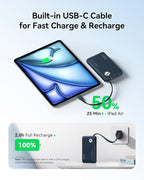 INIU Portable Charger, Slim 10000mAh Power Bank with Built-in USB-C, 45W Fast Charging Flight Travel Essentials, for College Students Men Women Girl Boy
