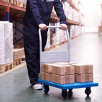 Heavy Duty Flatbed Hand Cart with Mute Wheels Foldable Metal Handle - Ideal for Transporting Baggage Books & More High Load Capacity Platform Truck (300-lb)