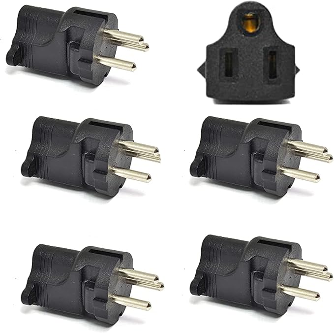 Ceptics Israel, Palestine SI 32 Travel Power Plug Adapter Accepts NEMA 5-15R - ETL Certified - Industrial Grade (IG-14-5PK)