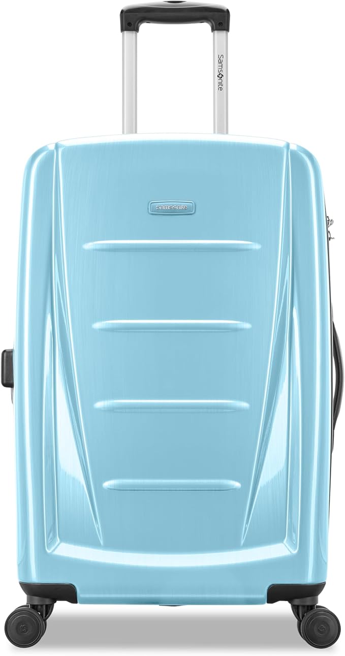 Samsonite Winfield 2 Hardside Expandable Luggage with Spinner Wheels, Ice Blue, Checked-Medium 24-Inch