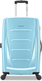 Samsonite Winfield 2 Hardside Expandable Luggage with Spinner Wheels, Ice Blue, Checked-Medium 24-Inch