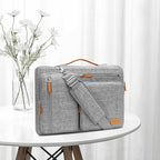 MOSISO 360 Protective Laptop Shoulder Bag,15-15.6 inch Computer Bags Compatible with MacBook Pro 16 inch, HP, Dell, Lenovo, Asus Notebook,Side Open Messenger Bag with 4 Zipper Pockets, Gray