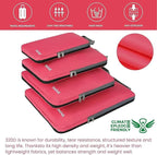 BAGAIL 4 Set/6 Set/8 Set Compression Packing Cubes Travel Accessories Expandable Packing Organizers (Cloth Pattern, 4-Coral)