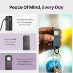 Pebblebee Halo Personal Safety Alarm | Loud Siren & Strobe Lights with Location Sharing, Rechargeable Safety Keychain Device with Flashlight | Works with Apple Find My & Google Find Hub