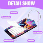3 Pack Colorful Dog Luggage Tags for Suitcase Cute Animal PU Leather Travel Luggage Tag Privacy Cover ID Label for Women Men Baggage Backpack Handbag School Bag