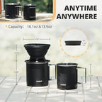 Vandroop Portable Pour Over Coffee Maker Set, Collapsible Silicone Coffee Dripper Set, Perfect for Travel, Camping, Home (BLACK CUP 2CUP)