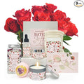 Rose Spa Gift Set for Women, Luxury 9 Pcs Bath Salts Set, Relaxation Gifts for Women, Self Care Set, Clean Moisturizing Skin, Gifts for Mom, Wife, Sister, Friend