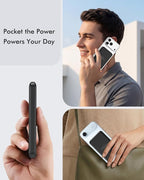 podoru for Magsafe Power Bank, 10000mAh Magnetic Portable Charger with 22.5W PD Fast Charging USB-C Cable LED Display Wireless Battery Pack for iPhone 17/16/15/14/13/12 Series-Black